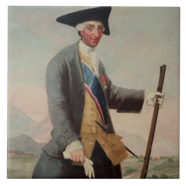 Carreau Le Roi Charles III (1716-88) en tant que chasseur, (Devant)