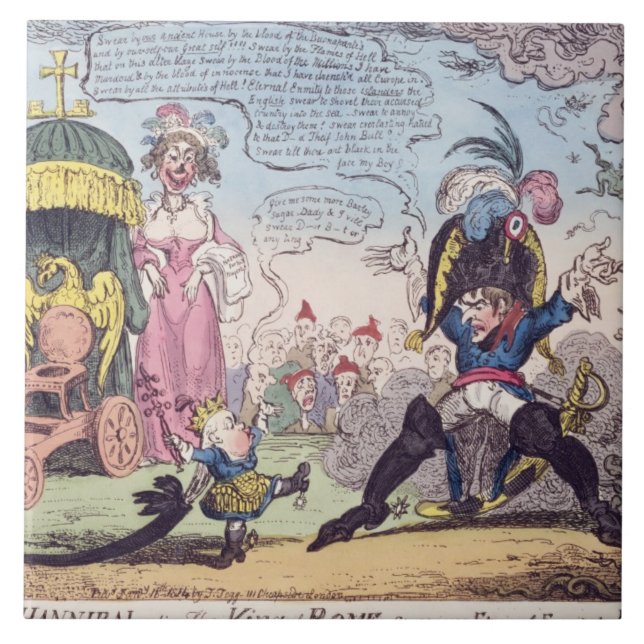 Carreau Le roi de Rome, 1814 - bande dessinée montrant le (Devant)
