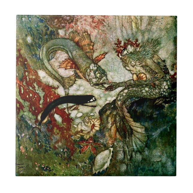 Carreau « Le Roi des Sirènes » par Edmund Dulac (Devant)
