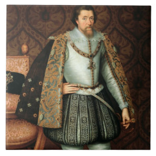 Carreau Le Roi James I de l'Angleterre (1566-1625) (huile