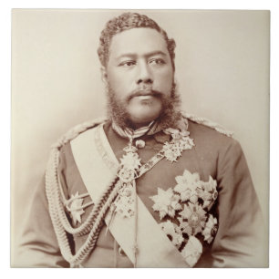 Carreau Le Roi Kalakaua (1836-91), c19th en retard (photo