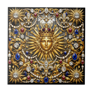 Carreau Le Roi Soleil Versailles français orné