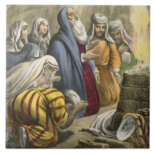 Carreau Le sacrifice de Noé sur laisser l'arche, d'une