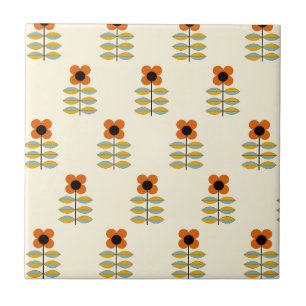Carreau Le Scandinave a inspiré le motif floral orange