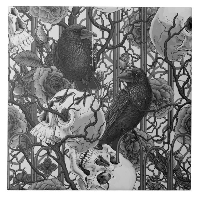Carreau Le secret de Raven. Illustration gothique sombre e (Devant)