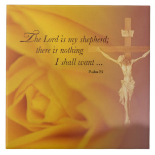 Carreau Le Seigneur est Berger, Croix & Rose Jaune