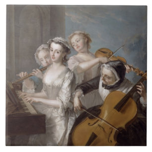 Carreau Le sens de l'audition, c.1744-7 (huile sur la
