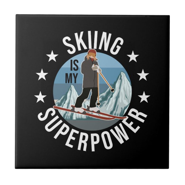 Carreau Le Ski Est Ma Superpuissance (Devant)