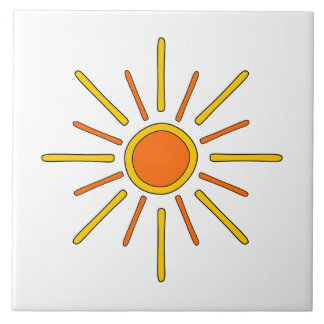 Carreau Le soleil d'été. Jaune et orange