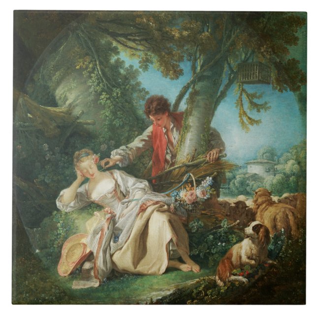 Carreau Le sommeil interrompu par François Boucher (Devant)