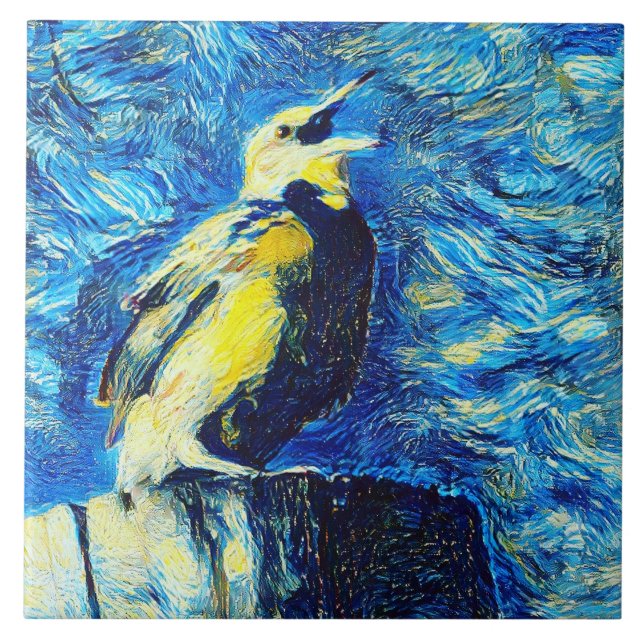 Carreau Le style VanGogh aux oiseaux solitaires (Devant)