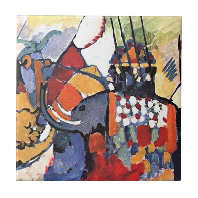 Carreau Le tableau animalier de Kandinsky, L'Éléphant, (Devant)