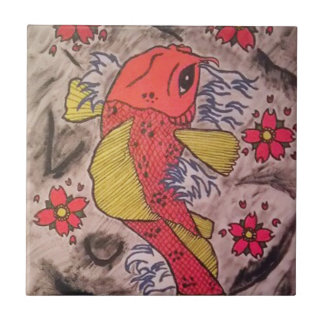 Carreau Le tatouage a inspiré des poissons de Koi