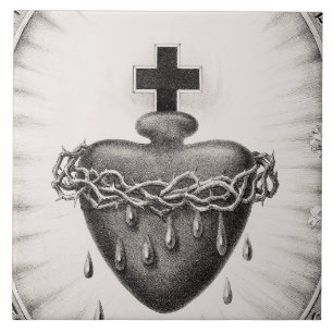 Carreau Le Très Saint Cœur de Jésus Symbole du Divin
