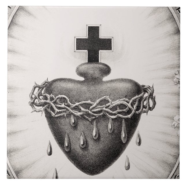 Carreau Le Très Saint Cœur de Jésus Symbole du Divin (Devant)