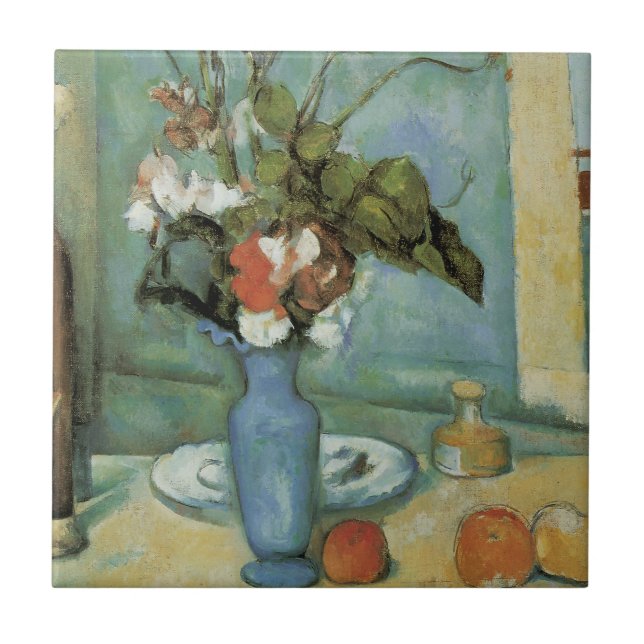 Carreau Le Vase Bleu (Fleurs et Fruits) par Paul Cezanne (Devant)