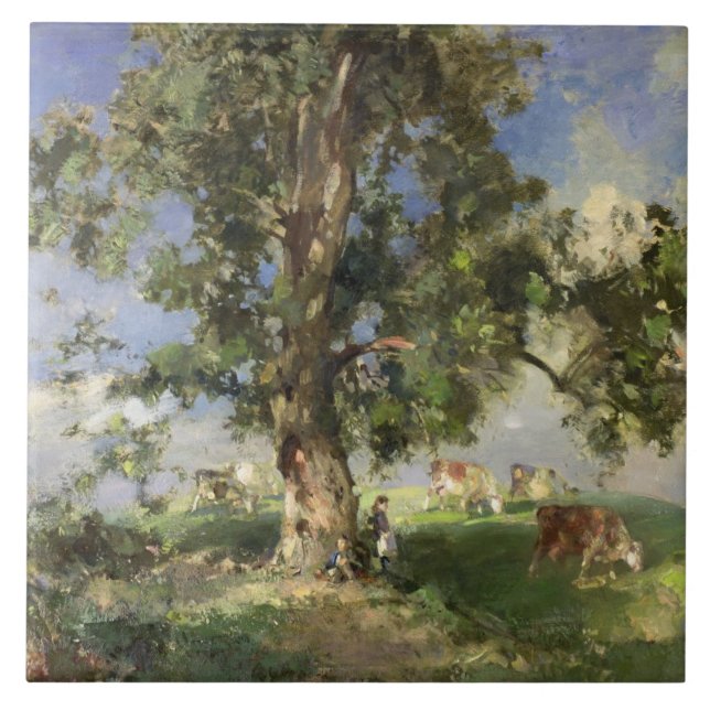 Carreau Le vieil arbre de cendre (huile sur la toile) (Devant)