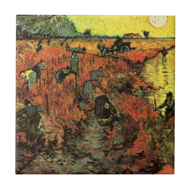 Carreau Le Vignoble rouge par Vincent van Gogh (Devant)