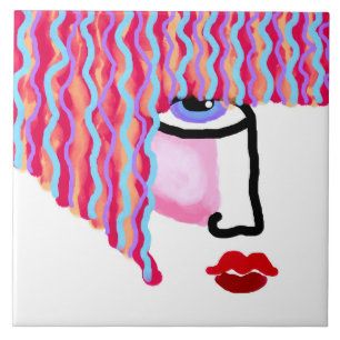 Carreau Le visage de la femme Abstraite