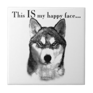 Carreau Le visage heureux du malamute