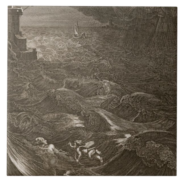 Carreau Leander nage au-dessus du Hellespont pour (Devant)