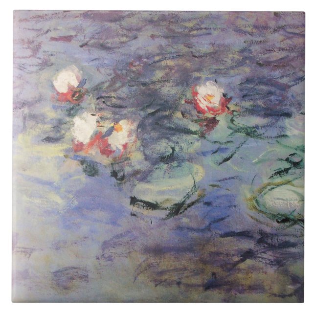 Carreau L'EAU MENSONNE EN BLEU ROSE PAR Claude Monet (Devant)