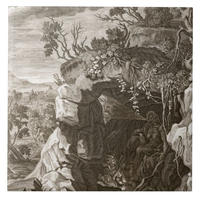 Carreau L'écho de nymphe changé en bruit, 1731 (gravure (Devant)