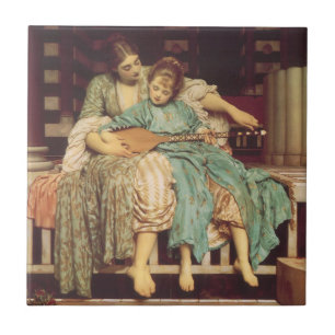 Carreau Leçon de musique par Lord Frederic Leighton