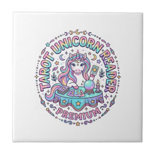 Carreau Lecteur de Tarot Licorne Premium Impression Drôle