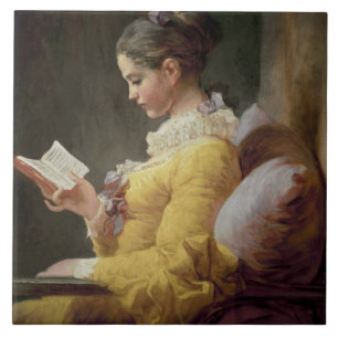 Carreau Lecture de jeune fille, c.1776