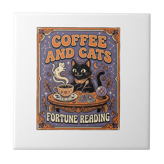 Carreau Lecture de la fortune du café et des chats Chats F (Devant)