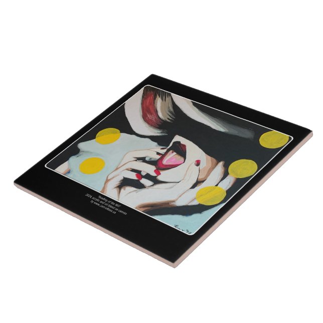 Carreau "Lecture de la volonté" Peinture sur une (Côté)