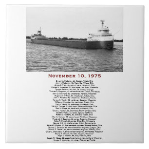 Carreau L'Edmund Fitzgerald avec les noms de l'équipage