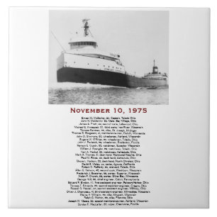 Carreau L'Edmund Fitzgerald avec noms d'équipage