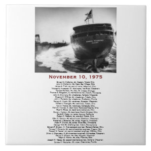 Carreau L'Edmund Fitzgerald avec noms d'équipage