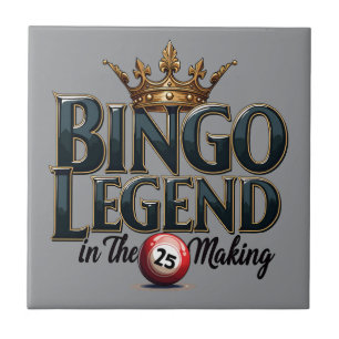 Carreau Légende du Bingo Couronnée d'Or Typographie Rétro