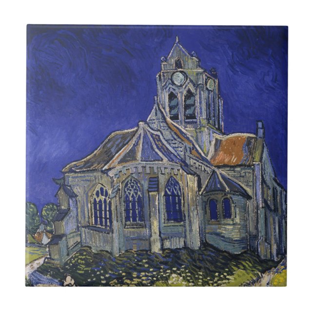 Carreau L'église d'Auvers par Vincent van Gogh (Devant)