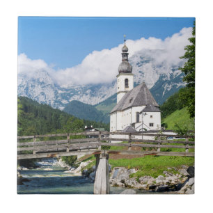 Carreau L'église paroissiale de Ramsau en Bavière, Allem