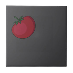 Carreau Légumes mignons motif tomate gris