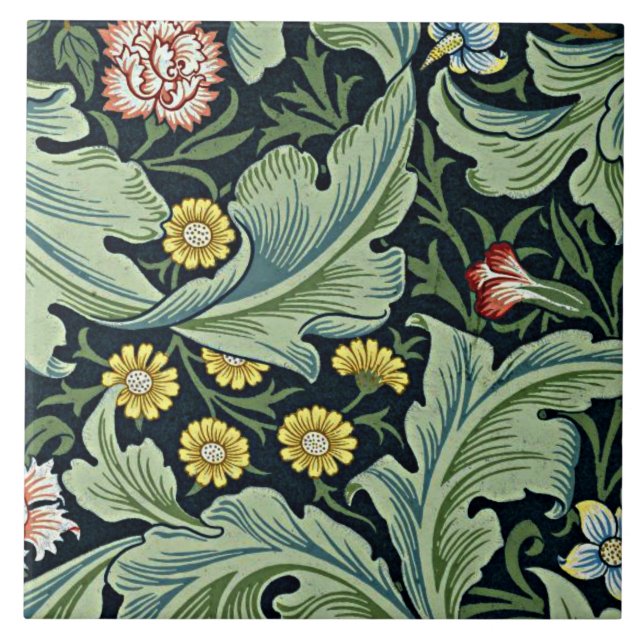 Carreau Leicester, motif populaire de William Morris, (Devant)