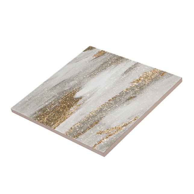 Carreau L'élégance de la céramique dorée et blanche (Côté)