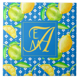 Carreau Lemon Tree Ocean Blue MONOGRAM
