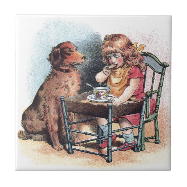 Carreau L'enfant en bas âge de observation de chien (Devant)