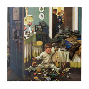 Carreau L'enfant en bas âge vide des bourses