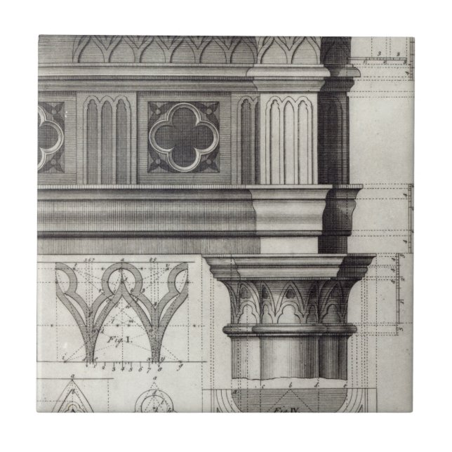 Carreau L'Entablature et le capital gothiques (Devant)
