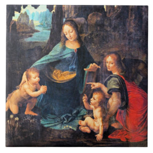Carreau Léonard de Vinci - La Vierge des Rochers