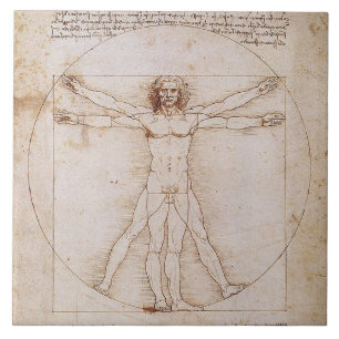 CARREAU LEONARDO DA VINCI ... VITRUVIAN MAN ... C. 1490