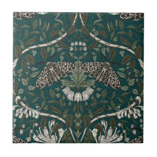 Carreau Léopard Moth et Honeysuckie Botanical Vintage