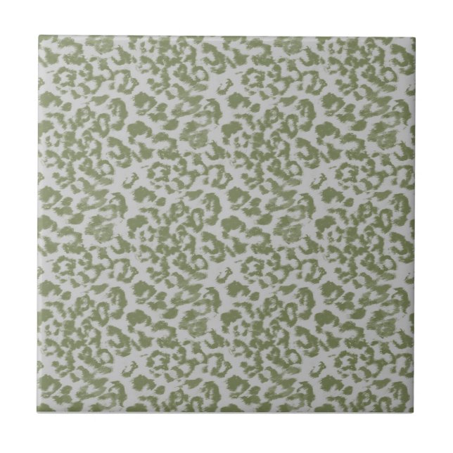 Carreau Léopard tacheté gris olive (Devant)