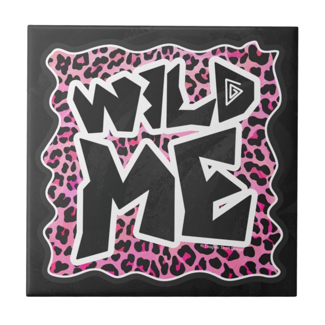 Carreau Leopard Wild Me Noir et rose chaud (Devant)